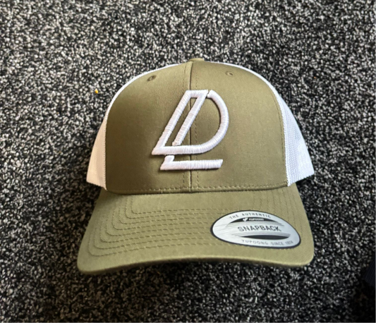Khaki & White Trucker Cap