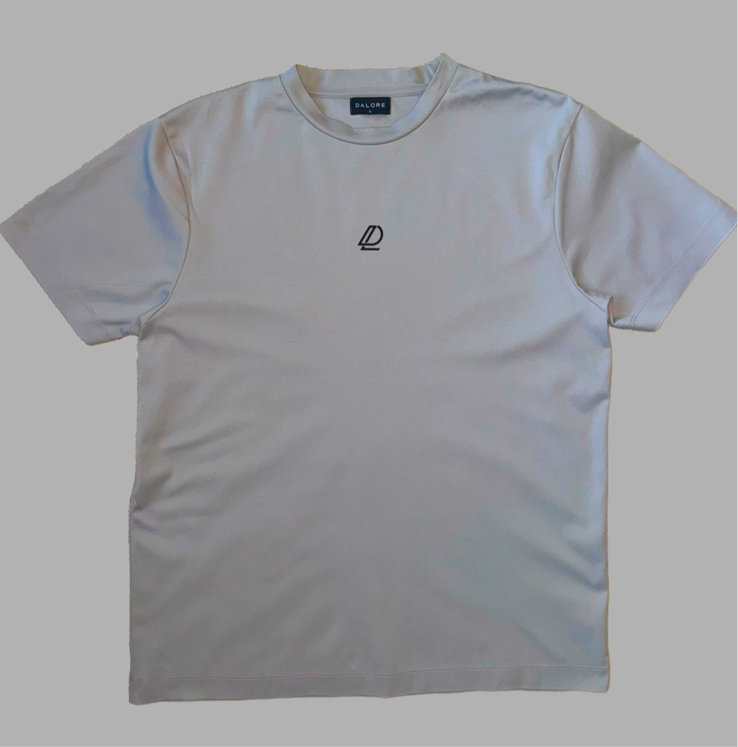 Mercerised Cotton T-Shirt Stone Grey