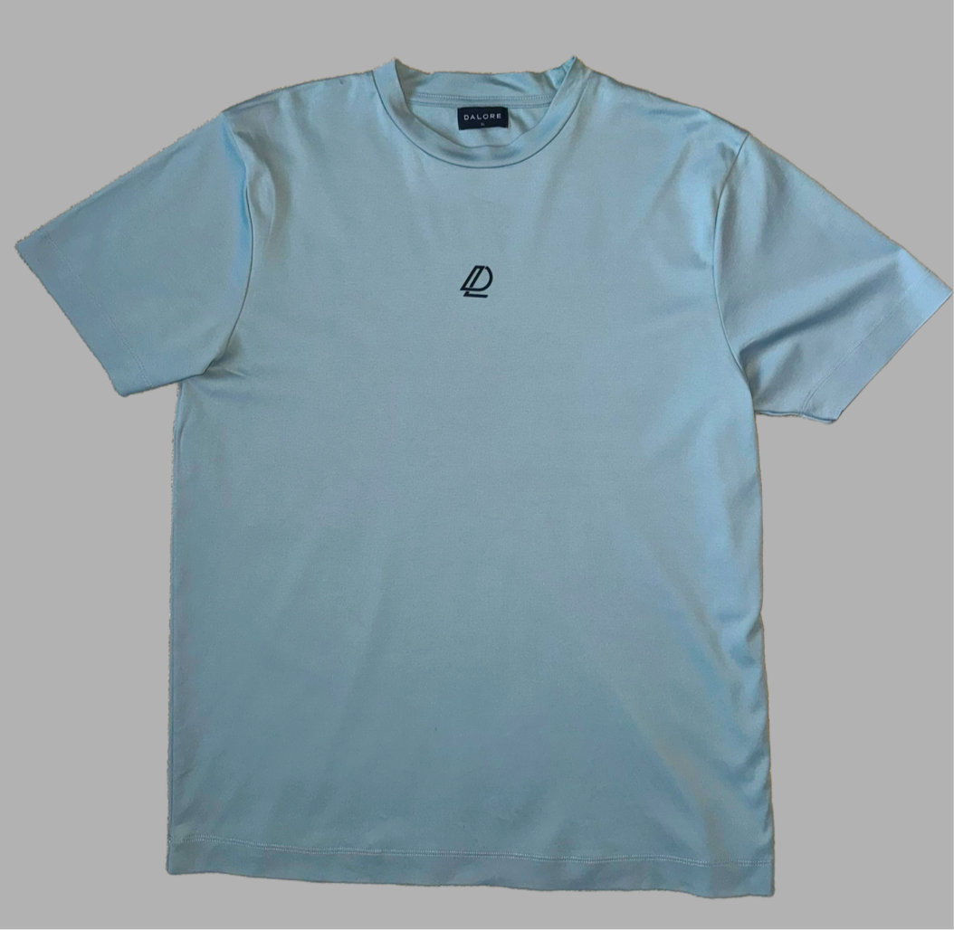 Mercerised Cotton T-Shirt Ice Blue